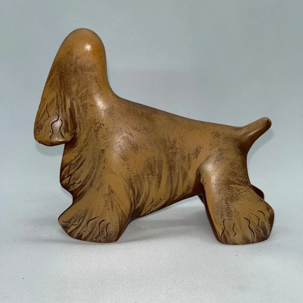 Lynda Pleet Menagerie Dog Figurine Cocker Spaniel Brown Tan 1994 Collectable